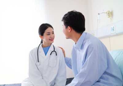 Hope and Recovery A doctor comforting a young patient, symbolizing the hope that comes with stem cell donation and treatment